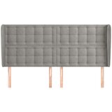  Uzglavlje s ušima svjetlosivo 203x23x118/128 cm baršunasto | shoptok.hr