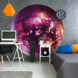  Okrugla fototapeta - Magenta disco ball 140x140 | shoptok.hr