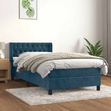 Box spring krevet s madracem tamnoplavi 90x200 cm baršunasti | shoptok.hr