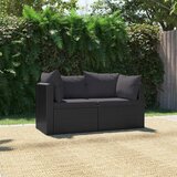 The Living Store Vrtna sedežna garnitura z blazinami 2-delna poli ratan črna - Vrtni Kavč, (21480949) | Shoptok.si