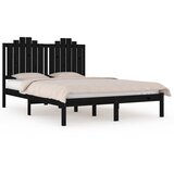 Maison Chic Posteljni okvir - Dvoposteljna postelja - Zakonska postelja črn iz trdne borovine 140x190 cm-J13994, (21774247) | Shoptok.si