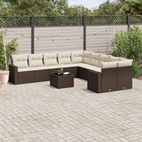 11-dijelni set vrtnih sofa od poliratana s jastucima smeđi | shoptok.hr