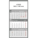  Stenski koledar 3-delni (lepljen) 2027, siv Cene
