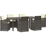 Vrtni set za objed s jastukom 7 pcs Svjetlosiva i Krem PP | Eponuda.ba