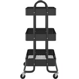 Kolica s 3 razine crna 43 x 34 x 79 cm čelična | shoptok.hr