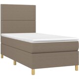  box spring s madracem LED smeđesivi 90x200 cm tkanina | shoptok.hr