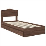  Krevet s od storage Smeđi hrast 75 x 190 cm Konstruirano drvo | shoptok.hr