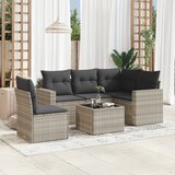 vidaXL 6-dijelni set vrtnih sofa od poliratana s jastucima svjetlosivi Cijene