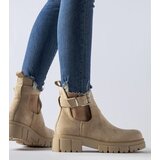 Gemre Beige ankle boots with decorative fastening Sarrazin | shoptok.hr