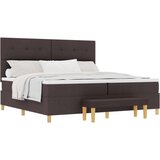  Postelja z vzmetnico in klopjo Temno rjava 200x200 cm Tkanina, (22084086) | Shoptok.si