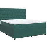 vidaXL Box spring postelja z vzmetnico temno zelena 180x200 cm žamet, (21304457) | Shoptok.si