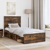  Okvir za krevet s uzglavljem Dimljeni hrast 75 x 190 cm | shoptok.hr