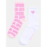 Sinsay Rebraste pamučne čarape 2 kom Super Girl | shoptok.hr