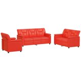  Set sofe 3 pcs Crvena Umjetna koža | shoptok.hr