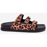 Boto Ladies Slippers With Straps And Buckles In Leopard Print Brown Uliri | shoptok.hr