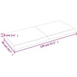  Zidna polica tamnosmeđa 120x50x(2-6) cm od obrađene hrastovine | shoptok.hr