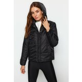 Trendyol Black Fitted Hooded Coat Cene