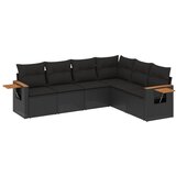 vidaXL 6-dijelni set vrtnih sofa s jastucima crni od poliratana | shoptok.hr