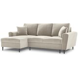 Cosmopolitan Design Bež baršunasti sklopiva/s prostorom za odlaganje kutna garnitura (s lijevim kutom/s ležaljkom) Kyoto – | shoptok.hr