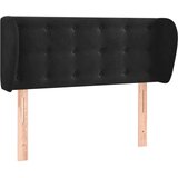  Vzglavje z ušesi črno 93x23x78/88 cm žamet, (20795111) | Shoptok.si