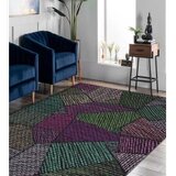 tepih sa gumenom podlogom 140x220cm - ljubičasto-zeleni četvorougao, TG-3127 | Eponuda.com