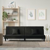 vidaXL Raztegljiv kavč črn žamet | Shoptok.si