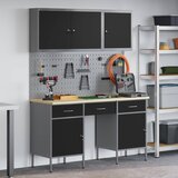  Radni ormar s ladicama 10 kom. Crna Inženjerska drva i čelik | shoptok.hr