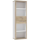XORA regal 65,5/198,3/41,3 cm bela, barve hrasta Cene