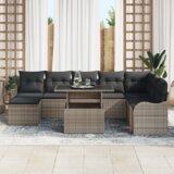 9 komada vrtni sofa set s jastučićima siva poli ratan | shoptok.hr