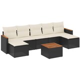  The Living Store Vrtna sedežna garnitura 8-delna z blazinami črn poli ratan - Vrtna Sedežna Garniture, (21451210) | Shoptok.si
