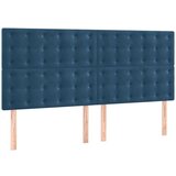  Posteljno vzglavje 4 kosa temno moder 90x5x78/88 cm žamet | Shoptok.si