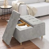  Otoman za pohranu Svijetlo siva 80 x 80 x 45 cm Baršun | shoptok.hr