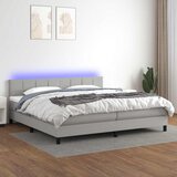  box spring s madracem LED svjetlosivi 200x200 cm tkanina | shoptok.hr