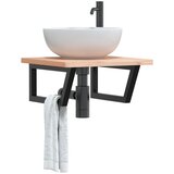 vidaXL Nosači polica za umivaonik 2 kom crni trapezni čelični | shoptok.hr