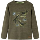  Dječja majica dugih rukava tamna kaki prošarana 104 | shoptok.hr