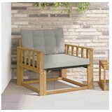 vidaXL Set vanjskih sofa Čvrsto drvo akacije i Textilene - Bijela i svijetlosiva Okomite letvice | shoptok.hr