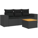  4-dijelni set vrtnih sofa od poliratana s jastucima crni | shoptok.hr