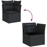 vidaXL 8-delni vrtni sedežni set s blazinami črn poli ratan akacija | Shoptok.si