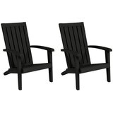  Vrtne stolice Adirondack 2 kom crne od polipropilena | shoptok.hr