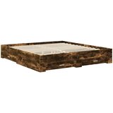  Krevetna konstrukcija s ladicama Dimljeni hrast 200 x 200 cm | shoptok.hr