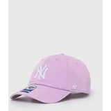 47 Brand Otroška bombažna bejzbolska kapa MLB New York Yankees CLEAN UP vijolična barva, BNLRGW17GWS