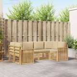  Set vanjskih sofa 6 pcs Bijela i bež 245 x 128,5 x 73 cm | Eponuda.com