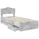  Krevetna konstrukcija s ladicama Betonski sivi 75 x 190 cm Siva 196 x 78 x 90 cm | Shoptok.si