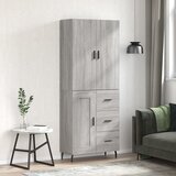 vidaXL Visoka komoda siva sonoma 69,5x34x180 cm inženirski les | Shoptok.si