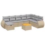  9-dijelni set vrtnih sofa s jastucima bež od poliratana 70 x 62.5 x 69 cm | shoptok.hr