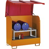eurokraft pro Odlagališče za nevarne snovi s pokrovom iz fiberglasa, za 2 soda po 200 l, lakirano | Shoptok.si