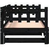  Dnevni ležaj na izvlačenje crni 2x (80x200) cm masivna borovina | shoptok.hr