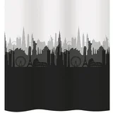 Tekstilna kopalniška zavesa City (Š x V: 240 x 180 cm, Bela/Siva/Črna)