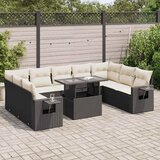 vidaXL 10-dijelni set vrtnih sofa s jastucima crni od poliratana | shoptok.hr