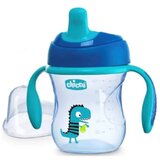 Chicco Train šalica za učenje pijenja s ručkama 6m+ Blue 200 ml | shoptok.hr